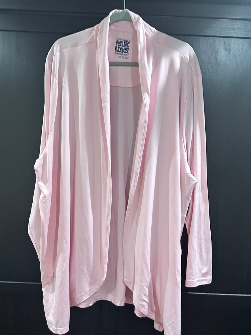 Muk Luks Light Pink Open-Front Lounge Robe Cardigan